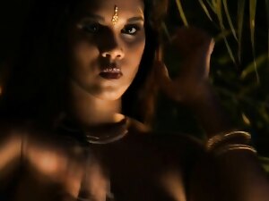 Silent South Asian housewife explores wild pleasure with another woman, indulging in passionate tribadism in her luxurious home.